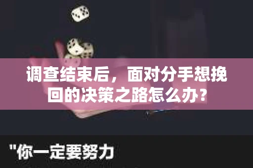 调查结束后，面对分手想挽回的决策之路怎么办？