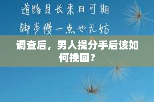 调查后，男人提分手后该如何挽回？