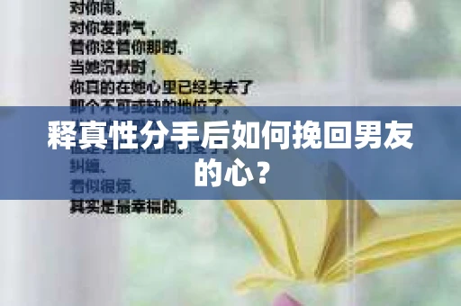 释真性分手后如何挽回男友的心？